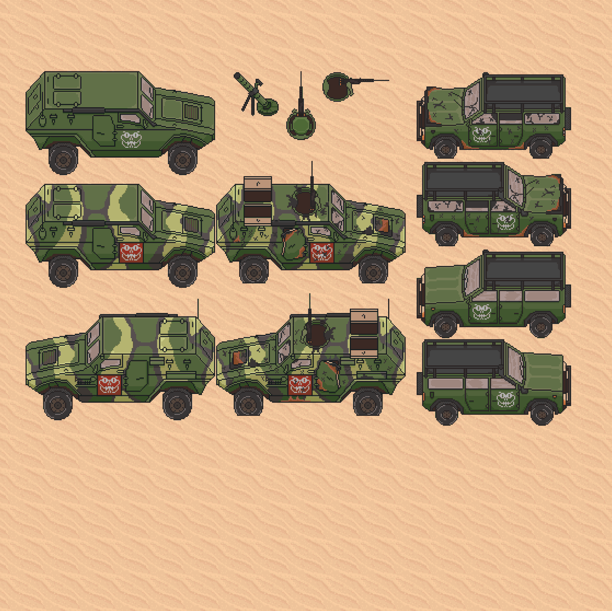 MeowcideGame's tweet image. Some vehicles of the Sultanate (snake nation), WIP
#unity2d #madewithunity #gamedev #indiegames #indiegamehour #IndieGameDev #screenshotsaturday #gamedevelopment #gamedesign #meowcide