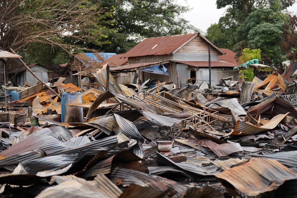 As the ceasefire held, Cambodian authorities brought reporters to the An Ses flashpoint to see the damage caused by Thai military attacks during the armed clashes.