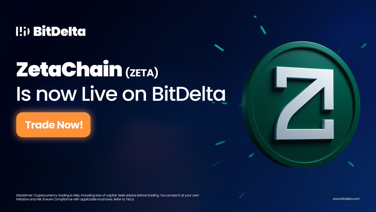 bitdelta's tweet image. ZetaChain is now LIVE on BitDelta!🚀
The universal chain is here, your cross-chain future starts now 🌐
👉 Trade $ZETA today: bitdeltaexchange.onelink.me/P3hj/3mxhs70t
#BitDelta #ZETA #ZetaChain #CrossChain #OnchainPerps #CryptoAlpha