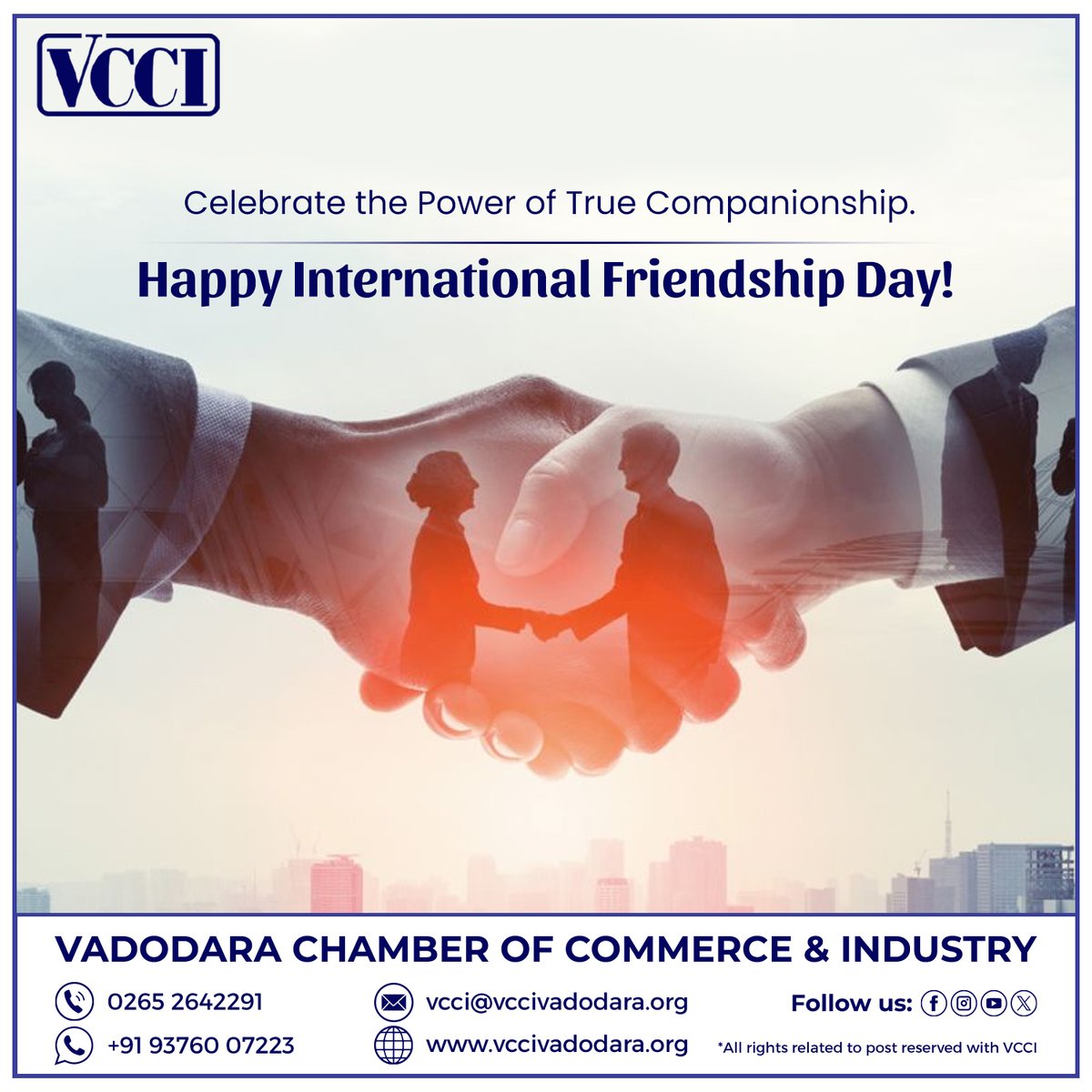 Celebrate the incredible power of true companionship! Today, we honor those amazing friends who uplift us, support us, and make every moment brighter.

Happy International Friendship Day! 

#VCCI #HappyFriendshipDay #InternationalFriendshipDay #FriendshipDay #FriendsForever