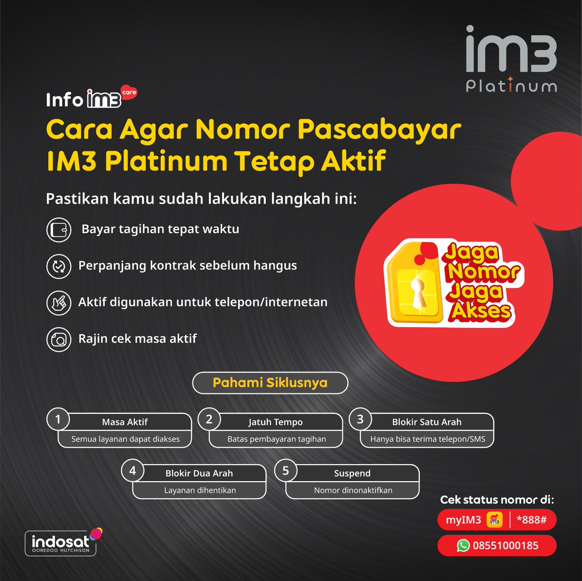 IM3 Care (@careim3) on Twitter photo Nomor pascabayar #SahabatBaikku harus tetap aktif biar layanan tetap lancar π± 
Cek tipsnya di sini agar tidak ada gangguan layanan ke depannya~
Kunjungi indiraim3.com/JagaNomor untuk info lebih lanjutπ Nomor pascabayar #SahabatBaikku harus tetap aktif biar layanan tetap lancar π± 
Cek tipsnya di sini agar tidak ada gangguan layanan ke depannya~
Kunjungi indiraim3.com/JagaNomor untuk info lebih lanjutπ