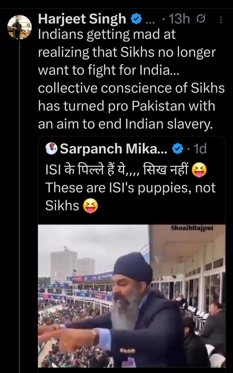 SarpanchMika's tweet image. सिख हमेशा भारत के साथ थे, हैं और रहेंगे... भारत का इतिहास सिख कौम के बिना अधूरा है.. सिख अपने गुरु साहिब जी की दी हुई सिक्षा पर चलता है और वो सिक्षा ये नहीं सिखाती के तुम जिस थाली में खाना खाते हो उसी में शेक करो... पाकिस्तान ने आज़ादी के बाद हमारे गुरु घरों पर कब्जे कर लिए,…