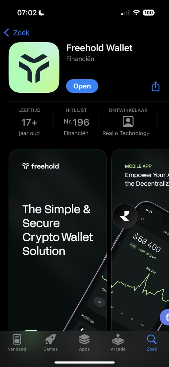. <a href="/freehold_wallet/">Freehold Wallet</a> mobile App already in the top 200 finance Apps 😍

Don’t forget to leave a review $RIO fam