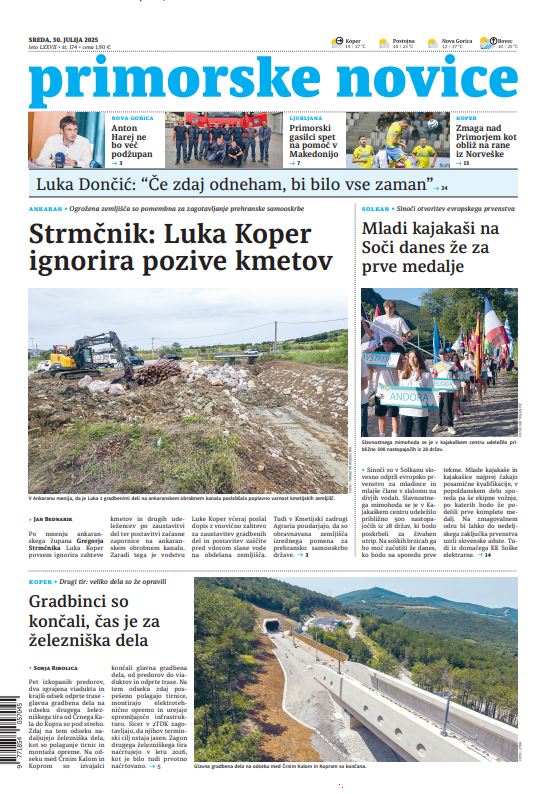 🥯☕️🗞️Dobro jutro. Tu je naslovnica današnjih Primorskih novic: primorske.svet24.si