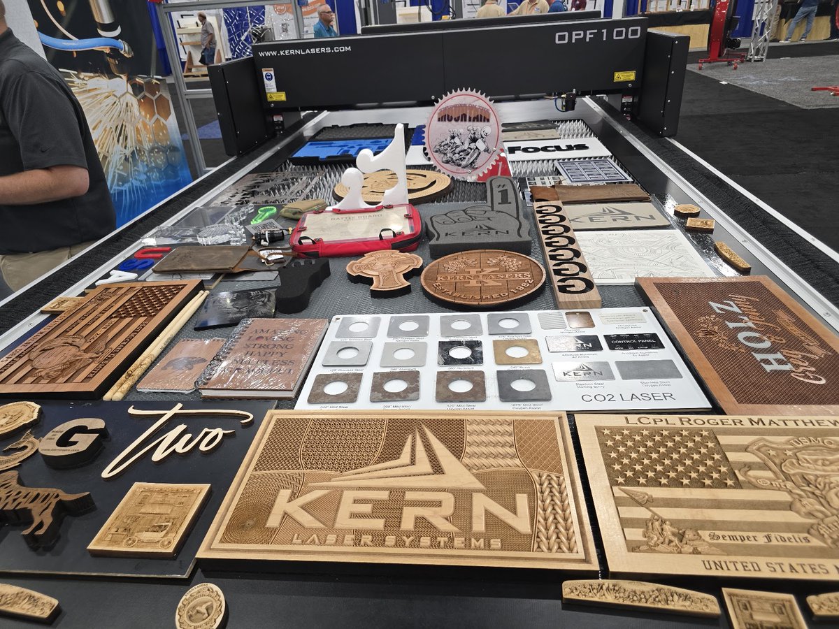 RealChadRoberts's tweet image. We went to AWFS woodworking convention and saw some pretty cool things like flexible moulding,CNC machines, and laser engravers.