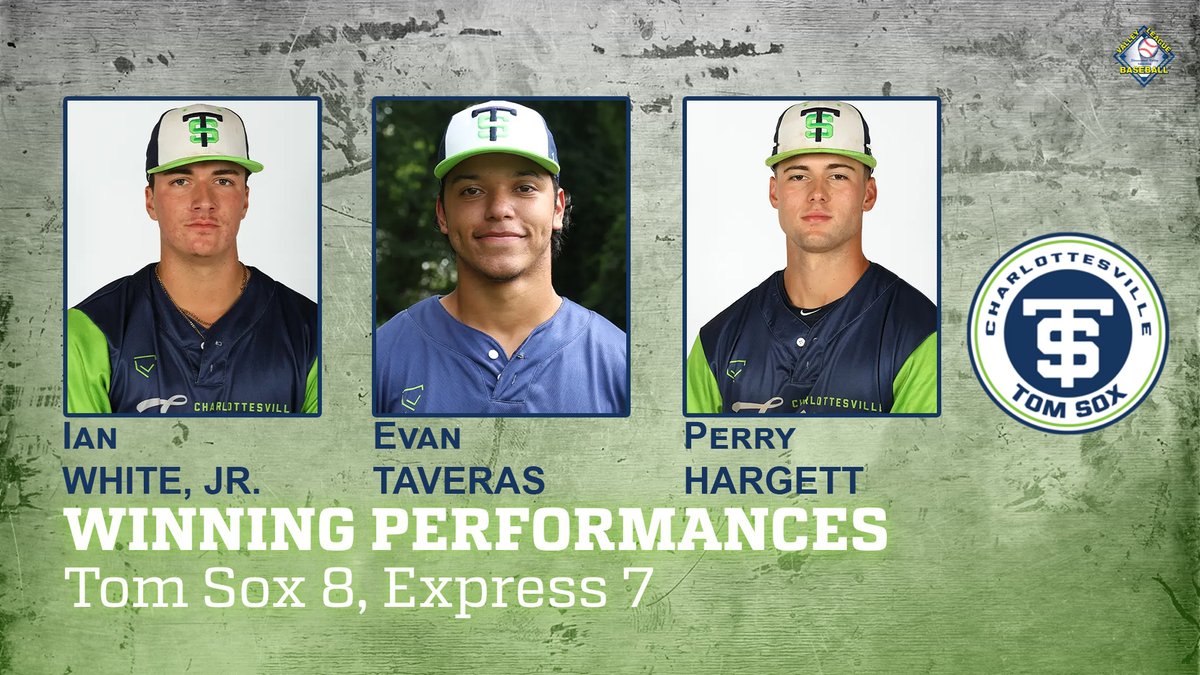 Valley Baseball League (@vblbaseball) on Twitter photo WINNING PERFORMANCES GAME 2: <a href="/CvilleTomSox/">Charlottesville Tom Sox</a> <a href="/MIanWhiteJr/">Ian White Jr.</a> <a href="/IndianaBase/">Indiana Baseball</a> winning pitcher, 1.1 IP, 0R, 1H. <a href="/evantaveras7/">Evan Taveras</a> <a href="/CanesBaseball/">Miami Hurricanes Baseball</a> 2-run pinch-hit double to tie the score 7-7. <a href="/HargettPerry/">Perry Hargett⚡️</a> <a href="/DiamondHeels/">Carolina Baseball</a> 2-for-5 with 2 RBIs. WINNING PERFORMANCES GAME 2: <a href="/CvilleTomSox/">Charlottesville Tom Sox</a> <a href="/MIanWhiteJr/">Ian White Jr.</a> <a href="/IndianaBase/">Indiana Baseball</a> winning pitcher, 1.1 IP, 0R, 1H. <a href="/evantaveras7/">Evan Taveras</a> <a href="/CanesBaseball/">Miami Hurricanes Baseball</a> 2-run pinch-hit double to tie the score 7-7. <a href="/HargettPerry/">Perry Hargett⚡️</a> <a href="/DiamondHeels/">Carolina Baseball</a> 2-for-5 with 2 RBIs.