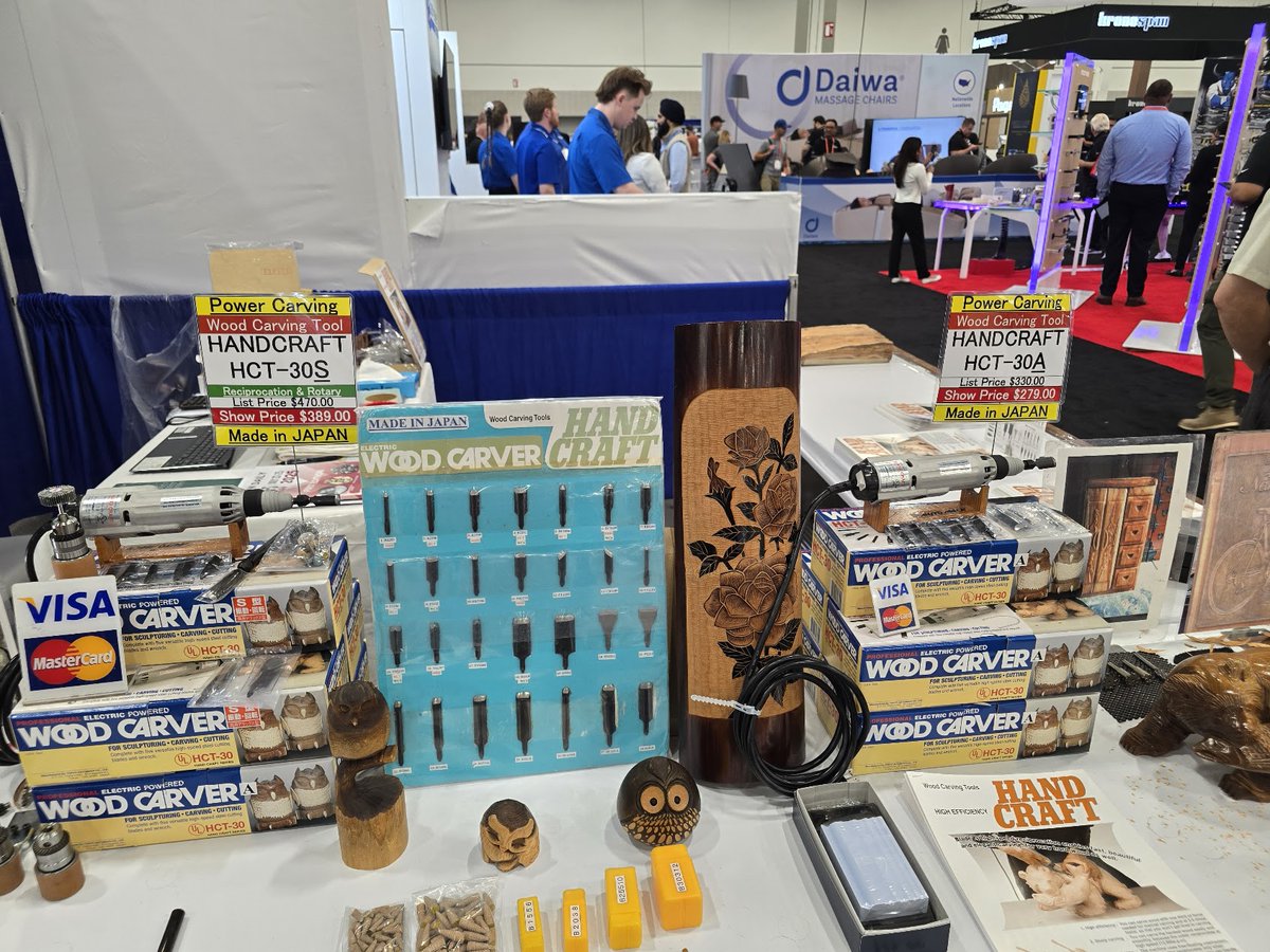 RealChadRoberts's tweet image. We went to AWFS woodworking convention and saw some pretty cool things like flexible moulding,CNC machines, and laser engravers.