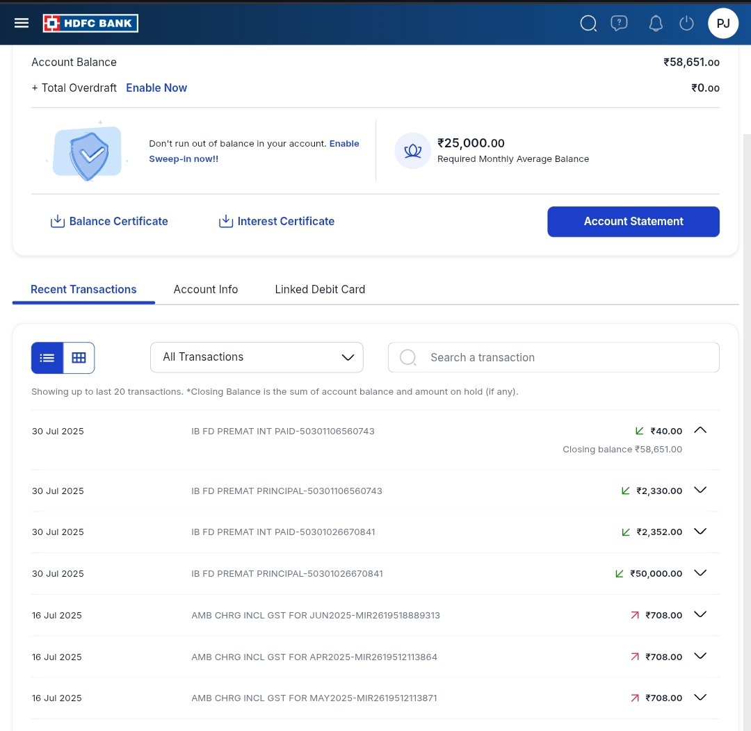 JalanDipika's tweet photo. @HDFC_Bank @HDFCBank_Cares 
On 16 july my account is devit for low balance maintanence...if I didn't maintain it for 3 month then you should debit money in particular month...you debit all 3 month money ina while.. This is not the system to fruad with https://t.co/qNwdcExIcd