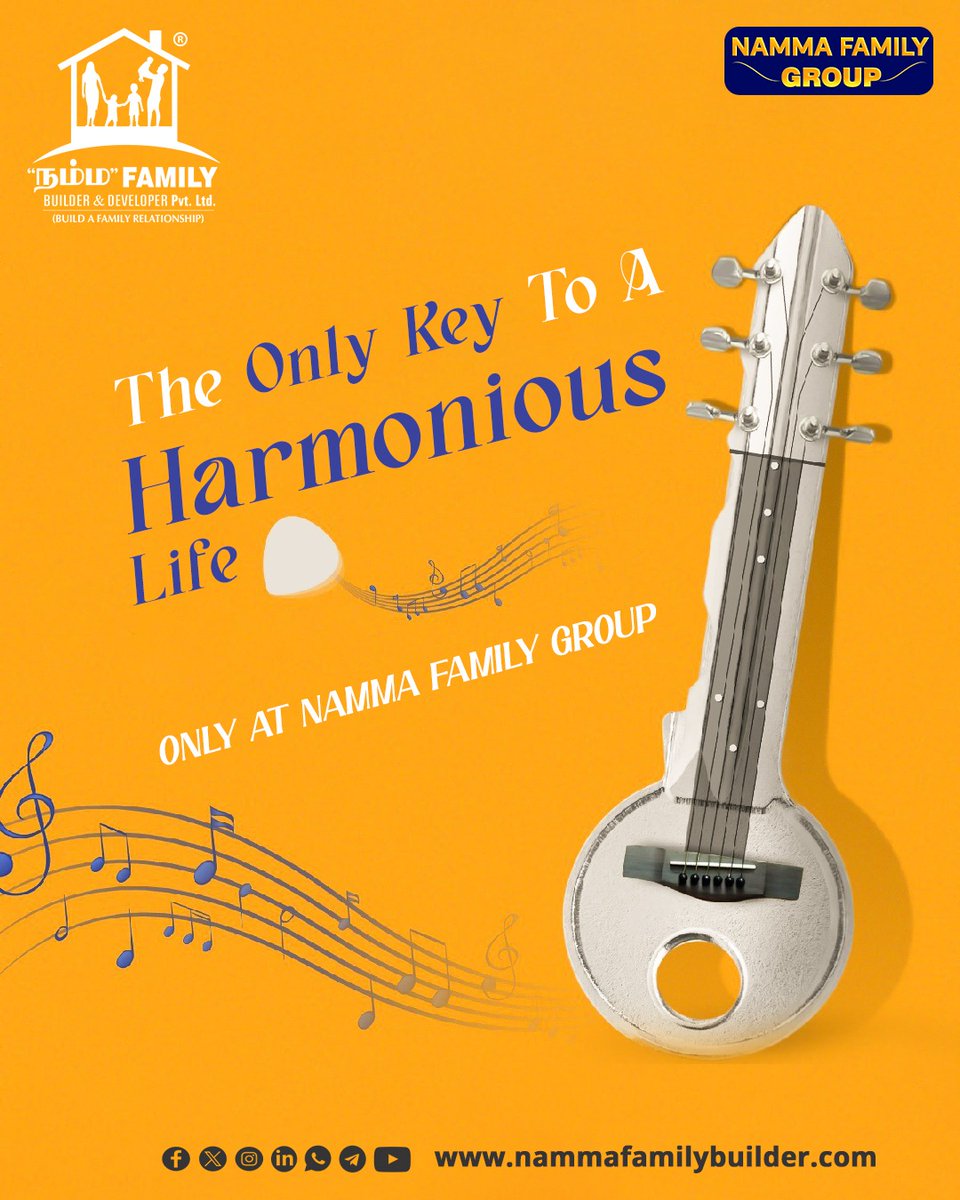 familybuilder6's tweet image. A harmonious life begins with the right home.
🎵 Make every note of life peaceful — only with #NammaFamilyGroup.
#HomeIsWhereTheHeartIs #HarmoniousLiving #RealEstateIndia