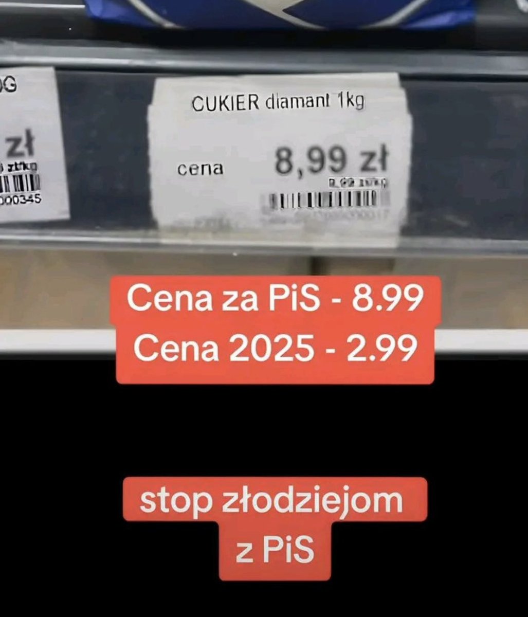 Pamiętacie⁉️
Jak za rządów PiS ceny cukru wystrzeliły w górę a później sprzedaż cukru była reglamentowana w sklepach?🤯
To porównajmy ceny obecnie⤵️.
Koniec #drożyznaPiS