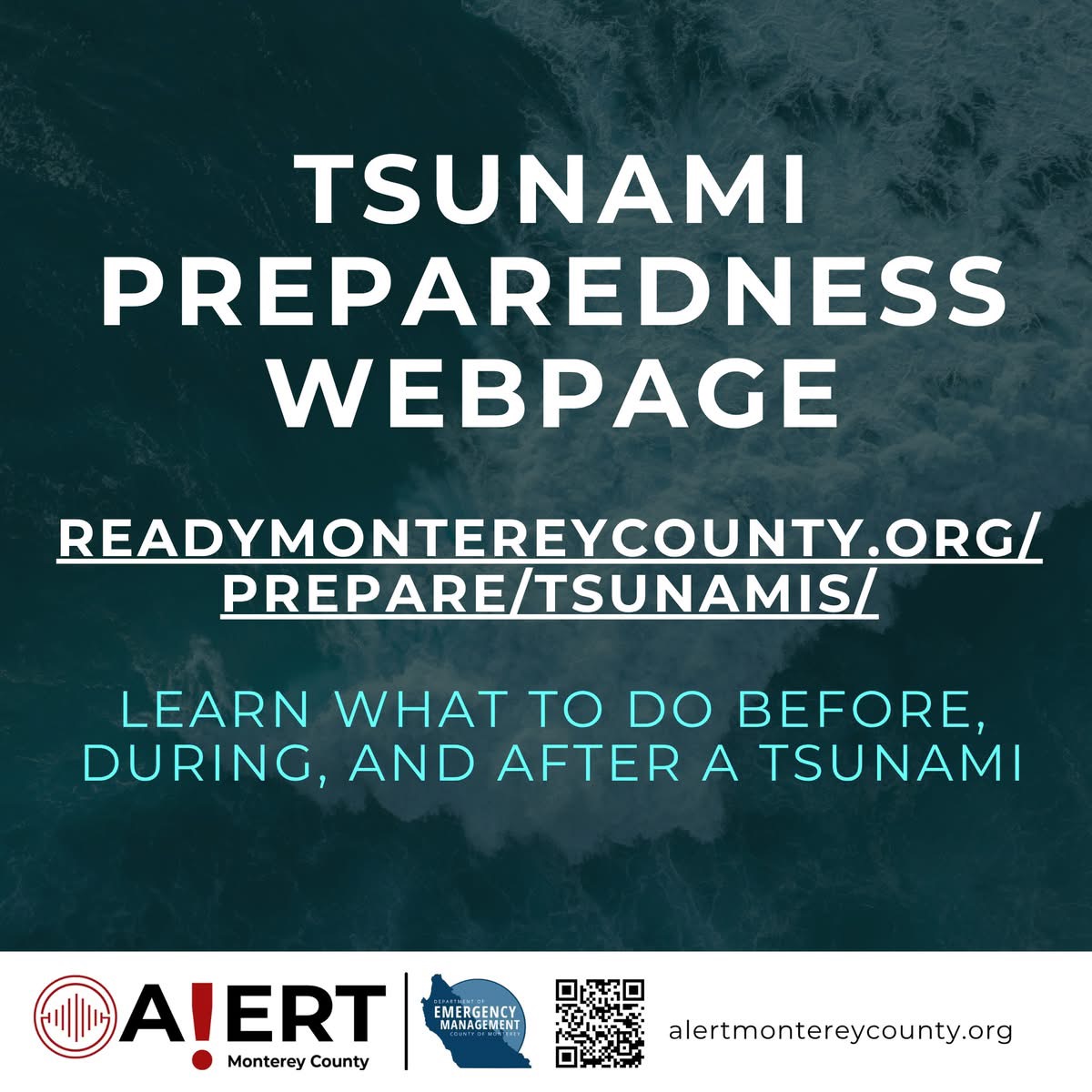⚠️ Tsunami Advisory in Effect
Stay informed and prepared. Learn what to do before, during, and after a tsunami to keep yourself and your loved ones safe.
📲 Visit: readymontereycounty.org/prepare/tsunam…
Stay alert and follow local updates.