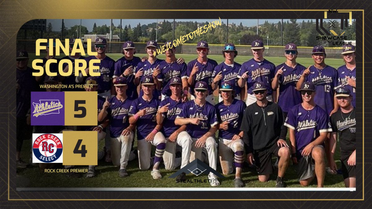 Game 2 in the Showcase division goes to 
@washingtonasbsb Premier.  Chance to clinch tomorrow.  #welcometotheshow #NWShowcasePlayoffs