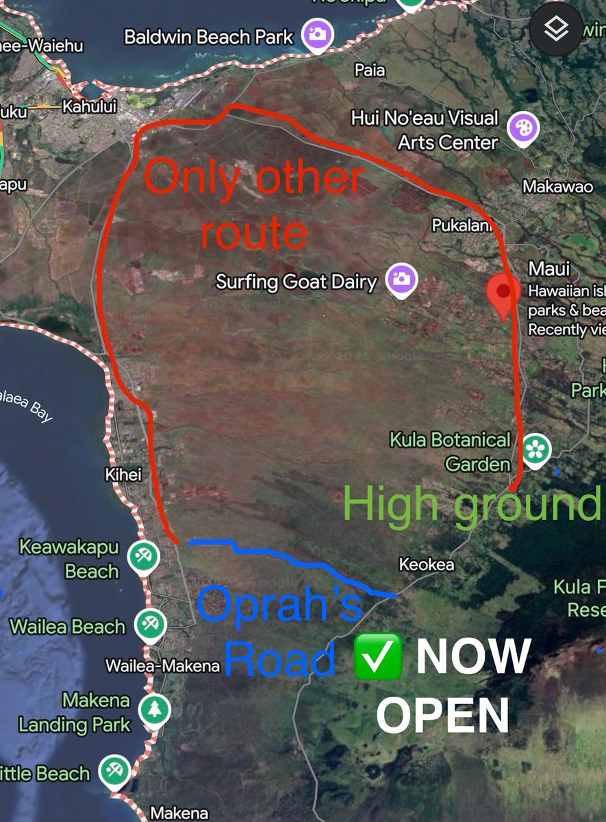 🚨 BREAKING: Following INTENSE public pressure, Oprah’s private road has been OPENED to those escaping the tsunami

WELL DONE, EVERYONE! 👏 

It should’ve been opened HOURS ago, but if you’re in Wailea on Maui and need to get to higher ground, USE OPRAH’S ROAD NOW!

Haleakala