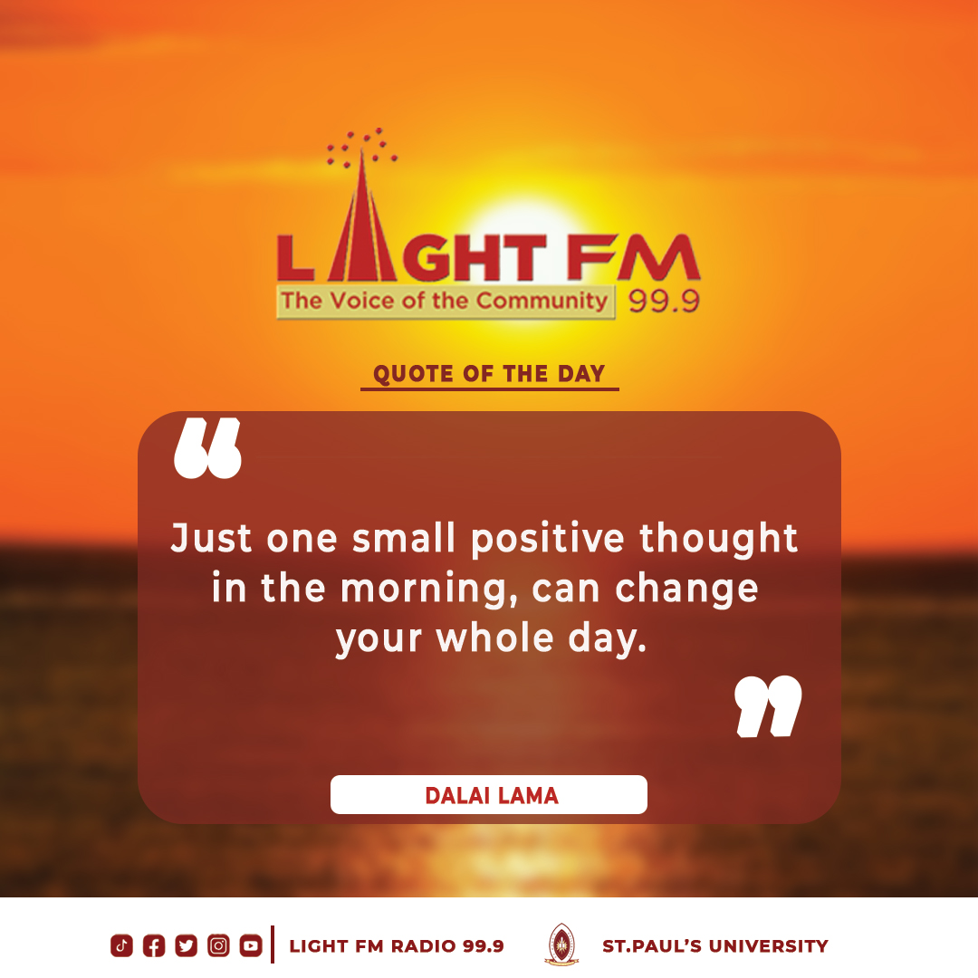 lightfmradio's tweet image. Keep that positive energy today morning!❤️
#quoteofthedáy 
#positiveenergy 
#lightfm 
#spustudios
