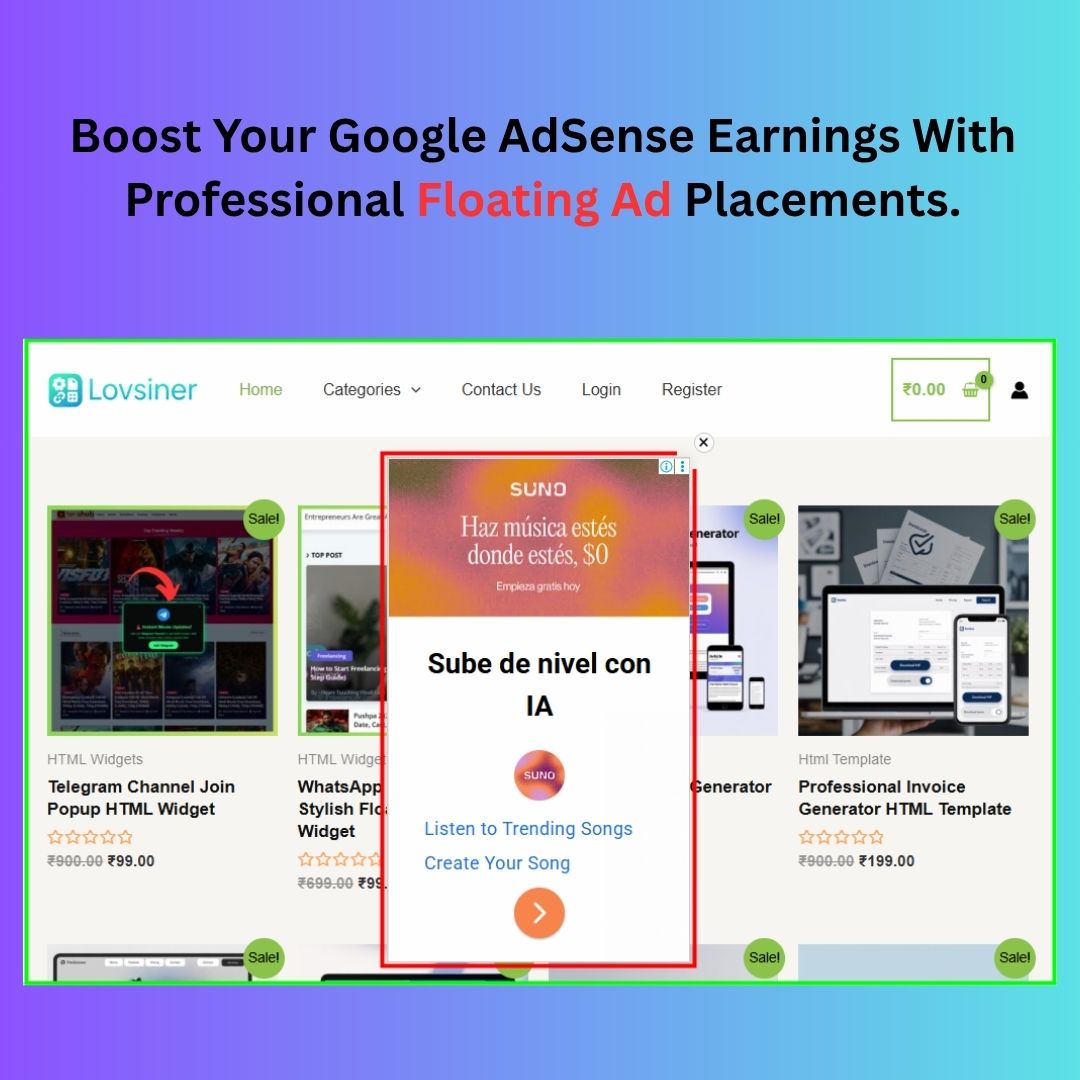 Researchtech2's tweet image. Lovsiner AdSense Booster (WordPress Plugin + License Key)

Boost Your AdSense Earnings With 5 Smart Ad Types: Floating, Page, Skyscraper, Billboard &amp;amp; Outstream Video. Fully Responsive

Lovsiner AdSense Booster (WordPress Plugin + License Key)
lovsiner.com/product/adsens…