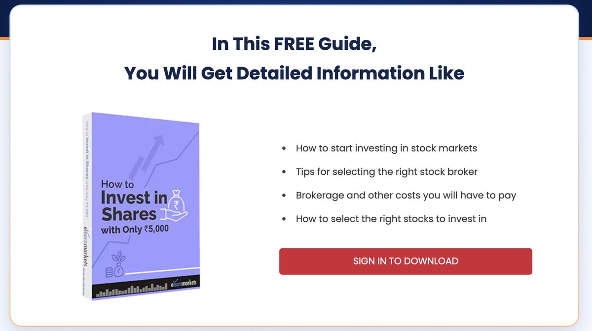 Do you want to start investing with just ₹5,000? 💸

No worries!! This FREE guide helps you choose a broker, understand costs, and pick stocks.

Log in to read now and start smart for FREE👇
elearnmarkets.com/financial-guid…