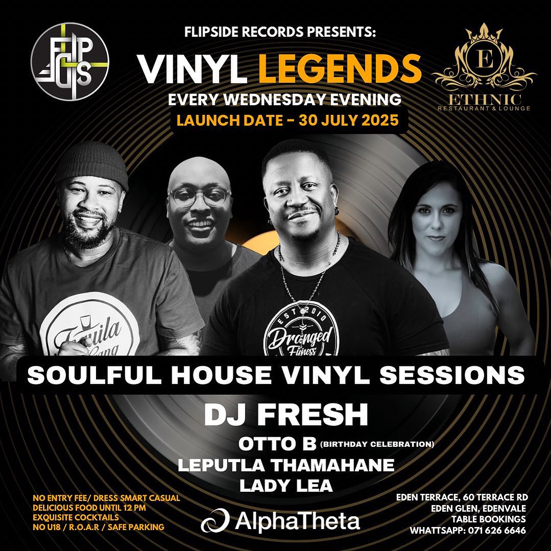 OttoB_'s tweet photo. Set TIME 
22:30:00 - 0:00:30
Tonight Wednesday 30 July’25

⛳️ @ethnic_restaurant [ Eden Terrace, Edenvale ]
#VinylLegends Launch 🚀 | Do Join us | Mini Birthday Celebration Nyana For Me| https://t.co/rHwiZaofSL