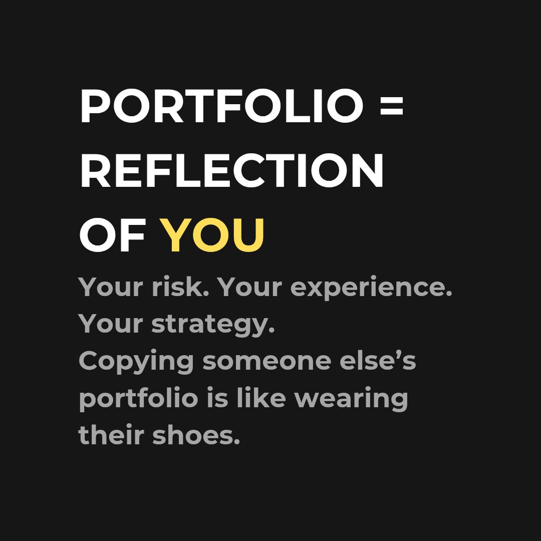 0xMrDen's tweet photo. a few years ago I built my portfolio based on other people’s calls
thought it would speed things up
but it fell apart during the first real drawdown

📉 I didn’t understand why I was holding an asset
📈 didn’t know when to take profits
🧠 and felt no control -like riding someone else’s bike

now I’m sure:
a portfolio is a reflection of you

your risk
your experience
your strategy

copying someone else’s setup is like wearing their shoes
they might look cool
but they don’t fit you

a few examples:

– a beginner might have 80% in stablecoins
and that’s fine: they’re learning, observing, testing

– an experienced one might split across ecosystems, hold decentralized assets, and keep dry powder
they’re building, not just holding

– a risk-taker might go all-in on alts or even in perps
they know the game (or already lost and came back)

the same asset in different portfolios means different risk
and different meaning

your portfolio doesn’t have to be perfect
it just has to be yours