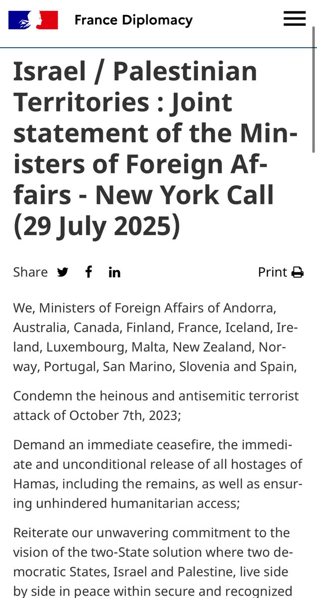 These foreign ministers are calling for a “democratic” Palestinian state and want Palestinian elections within a year. 

Polls show Hamas would win a landslide. Khaled Mashal would beat Abbas 68% to 25%. A Palestinian state would be a Hamas state.
