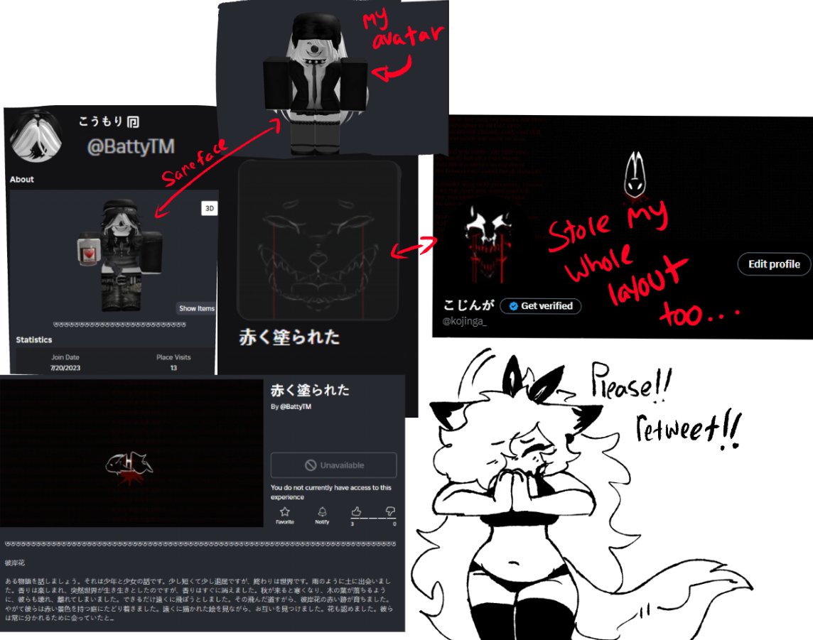 TW: CSA, Abuse, Gore, mental illnesses —

Sorry for the thread, but please DNI with someone named BattyTM.

They've stalked me for 5+ years (Ex IRL), copied my art, stole selfies, sent CSAM, and tried to steal my identity.

This is a large thread, please read it all.

I am tired.