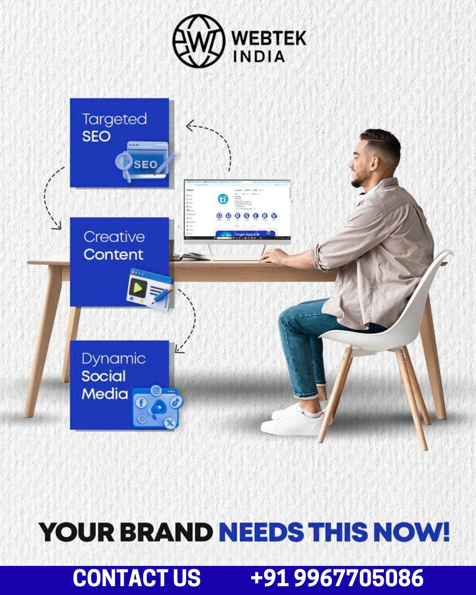WebtekIndia's tweet photo. 📈 Your Business Needs More Than Just a Website!
Having a website is only the beginning. To truly grow online, your business needs:
🔍 SEO to rank higher on Google
✍️ Content Marketing to engage and convert
📱 Social Media to connect with your audience in real-time https://t.co/XfF6uKLY59