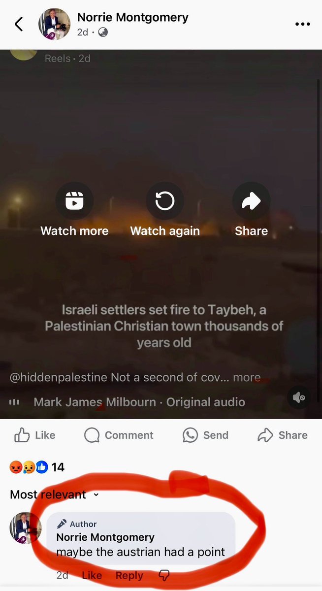 Auckland “society” photographer Norrie  Montgomery - whose photos often appear in the NZ Herald - seems to be a Hitler fan, according to this 2 day old comment on his Facebook page. Condemning settlers’ violence by legitimising the Nazis is not the smartest take.