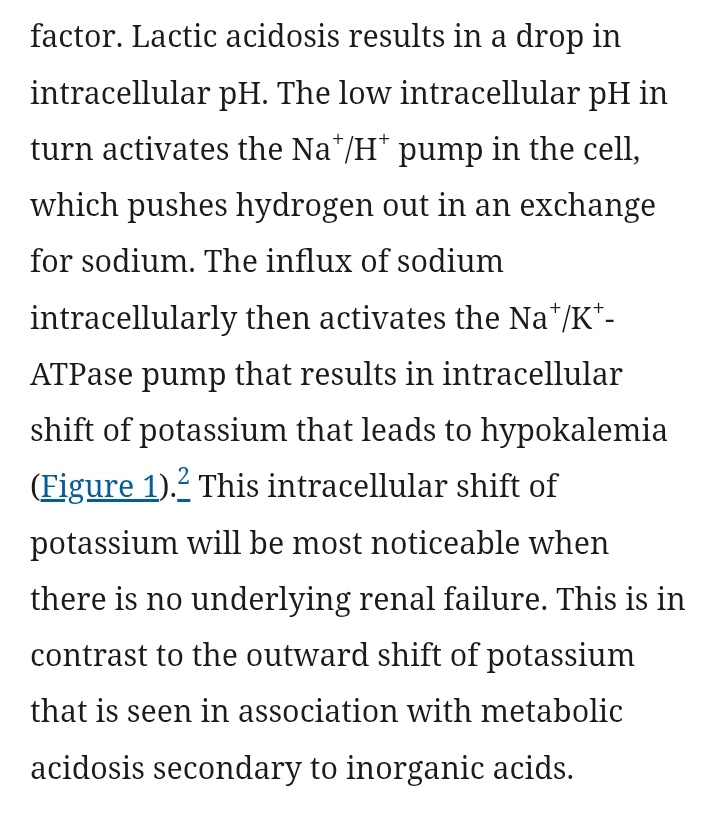 Let's do some revision. 

Please note that lactic academia typically doesn't cause ⬆️K.

We ought to seek another plausible explanation 

#RENAHIBISCUS