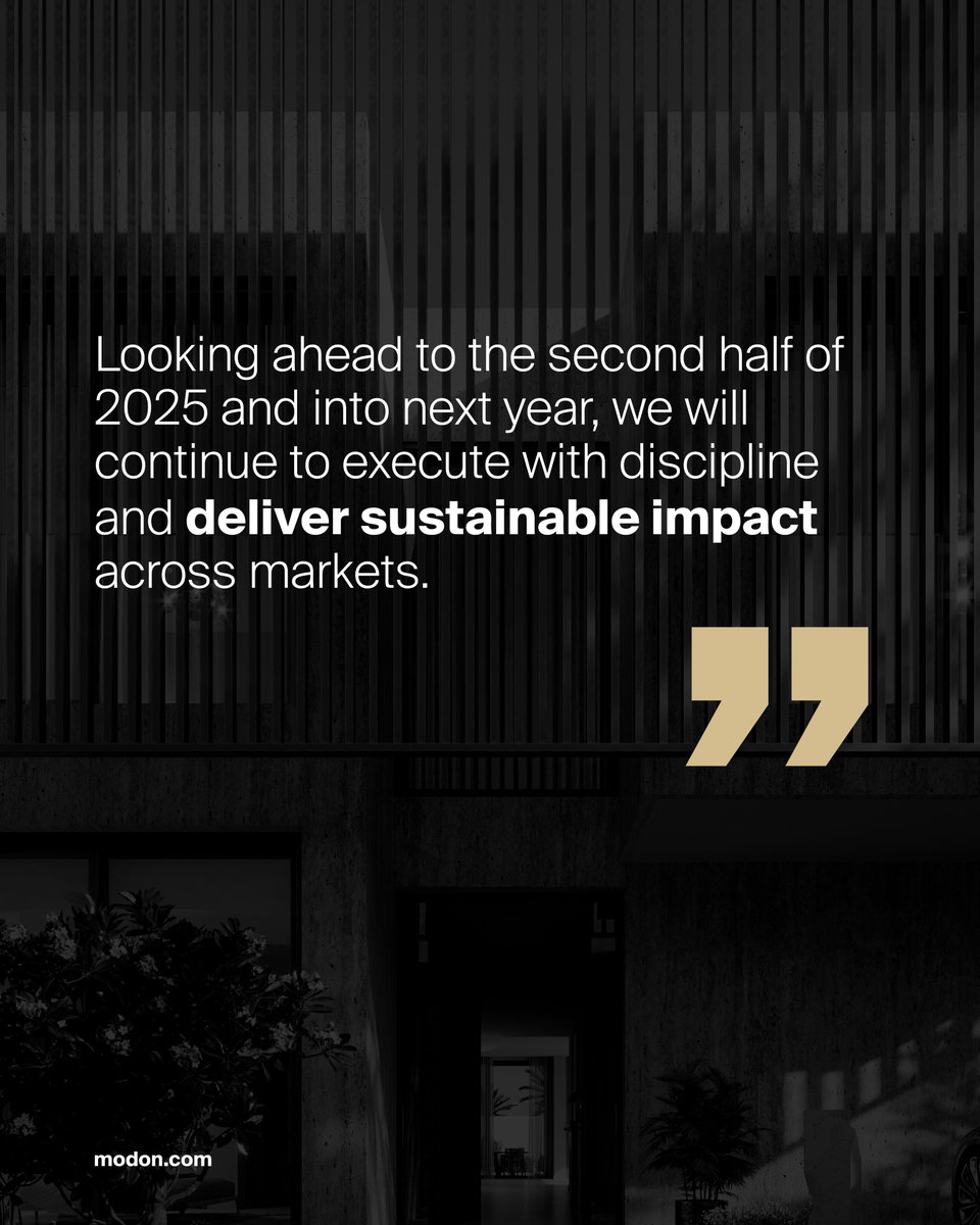 Bill O’Regan, Group Chief Executive Officer of Modon Holding, highlights the strength of the Group’s diversified operating model, which participates in delivering record sales, significant revenue growth, and a robust development pipeline in H1 2025.
#ModonHolding