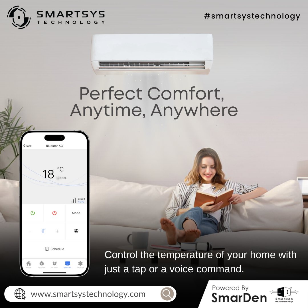 smartsystech_'s tweet image. Stay cool, stay in control. ❄️
Adjust your home’s temperature anytime, anywhere with smart AC automation.
#SmartHome #SmartAC #HomeAutomation #TechForComfort #SmartSysTechnology #IoT #CoolSmart