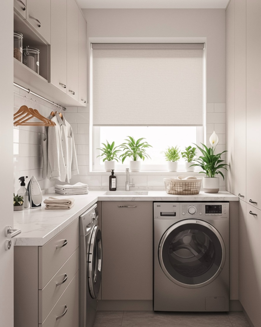 branqusi's tweet image. Yes, even laundry rooms deserve serenity. 🧼🌿
Custom roller shades soften the light while clean design makes every corner feel intentional.

Because peace lives in the details. | DM to upgrade your everyday. 

#BranqusiHome #CustomBlinds #FunctionalElegance #RollerShades