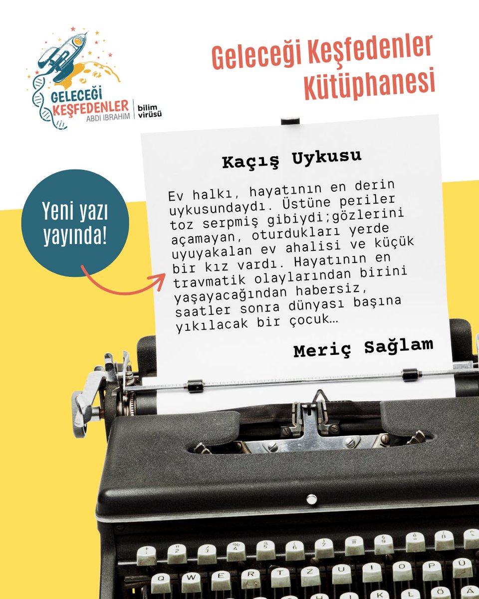✒️ Meriç Sağlam’ın kaleminden Kaçış Uykusu, bir gecenin sessizliğinde saklı travmayı ve büyümeyi anlatıyor.

🔗 gelecegikesfedenler.notion.site/Meri-Sa-lam-Ka… 

📚 Bu hikâye, Geleceği Keşfedenler Kütüphanesi’nin genç yazarlarının ürettiği ilham verici içeriklerden sadece biri.