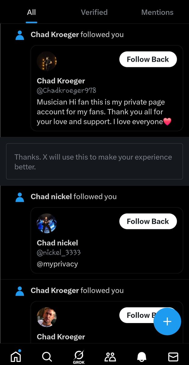 Who knew Chad has so many accounts, I wonder if he keeps upto date with them al 😂😂😂😂😂😂😂
Didn't realise i was popular over night 😂😂😂😂 jog on muppets 
<a href="/Nickelback/">Nickelback</a>