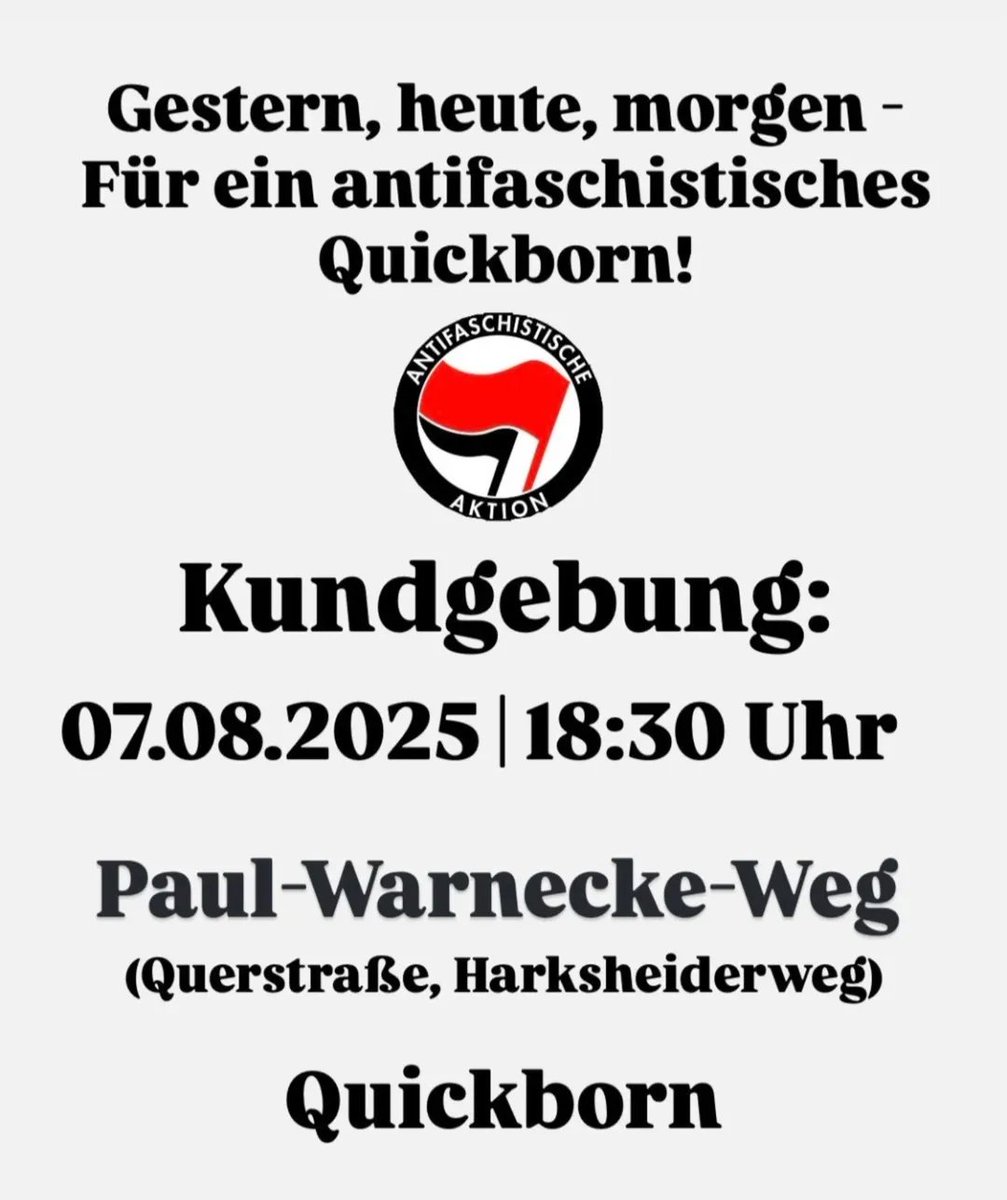 AfaNord's tweet photo. 2025: Brandanschläge (Bargteheide), Angriffe auf CSD, Bombendrohung (Bad Segeberg), AfD, Neonazi-Aufmärsche.
2025: FDP & CDU beschließen Resolution gegen #Antifaschismus.
#Antifa-Kundgebung:
🏴7.8.25 18:30 Paul-Warnecke-Weg #Quickborn
#NoNazis #NoAfD #NoCopsAtPride #Brandmauer https://t.co/CxEXCkpRPQ
