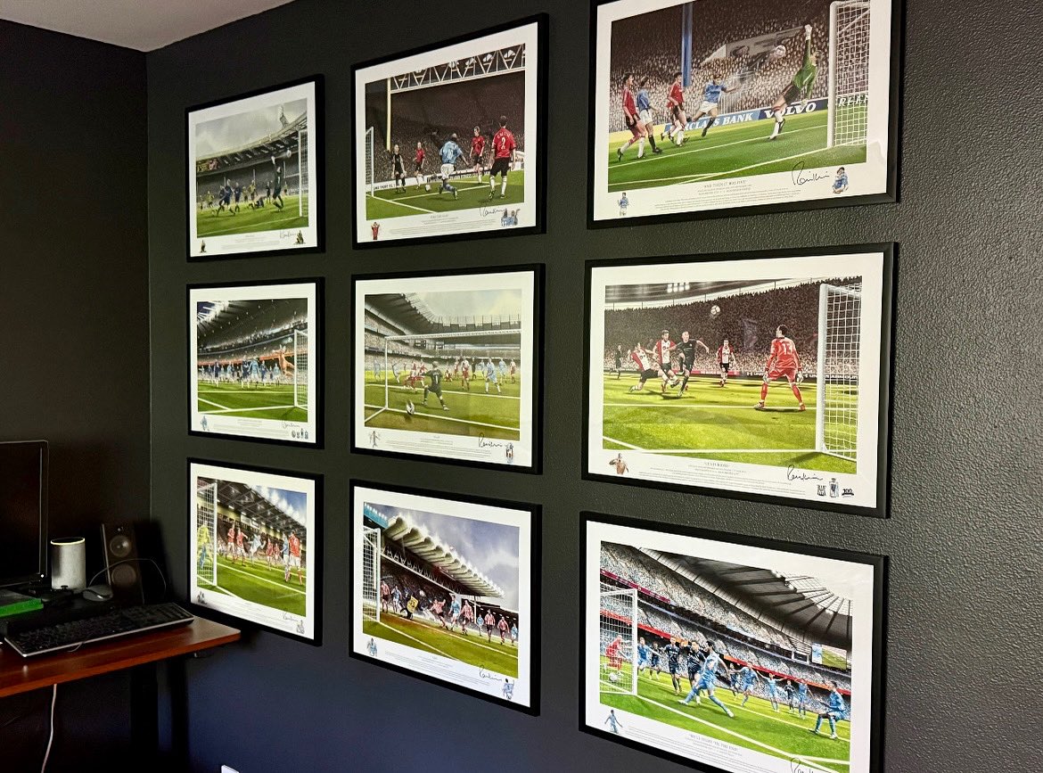 Very impressive City wall for his son’s bedroom! Thankyou #andrewcowell #MCFC ⚽️💙👍