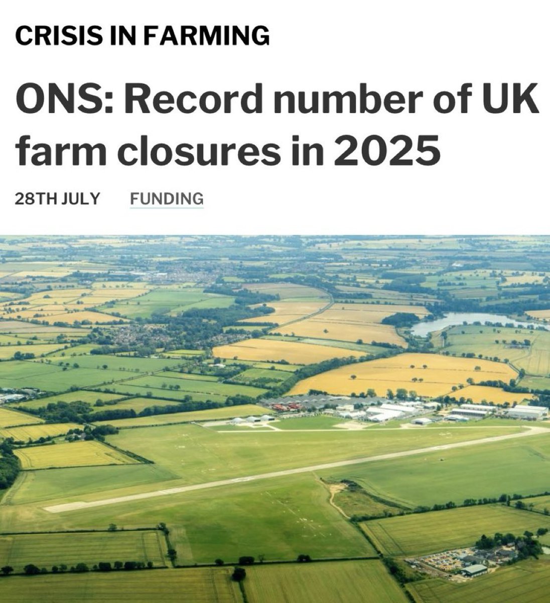 🚨 Fields of despair: The ONS reports a historic wave of farm closures across the UK in 2025, raising alarms over British food production