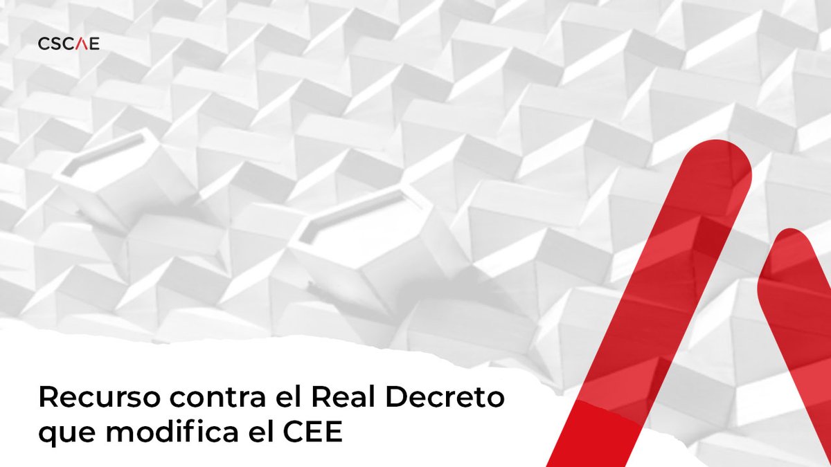 El CSCAE recurrirá el Real Decreto que modifica la Certificación Energética de los Edificios en defensa de la profesión y del interés general

Más información en este enlace: 
cscae.com/index.php/cono…