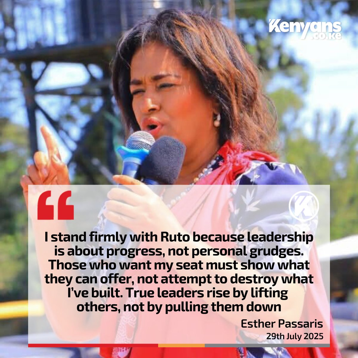 I stand firmly with Ruto. Those who want my seat must show what they can offer, not attempt to destroy what I’ve built - Esther Passaris