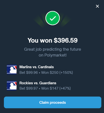 Only two bets won 
2- 
2+

x.com/dobioprer/stat…
#mlb #BettingX
