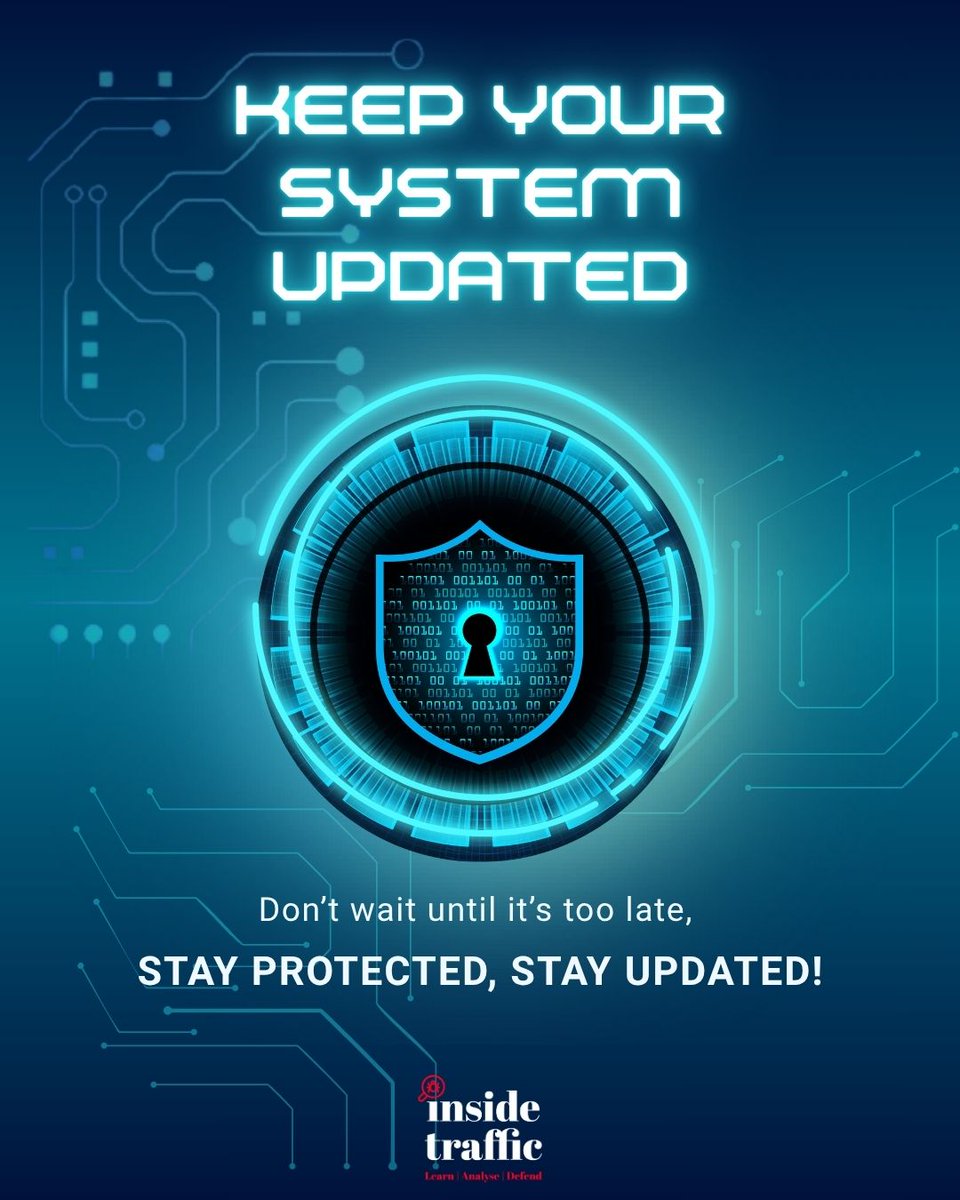 inside_traffic's tweet photo. Update Today, Stay Safe Tomorrow! Cyber threats don’t wait — neither should you.
Outdated systems are open invitations to cyberattacks.

Patch vulnerabilities
Boost performance
Fortify your defences

Visit https://t.co/TK4Duzx2xi to learn how to keep your digital world secure. https://t.co/V1jNKlTgkl