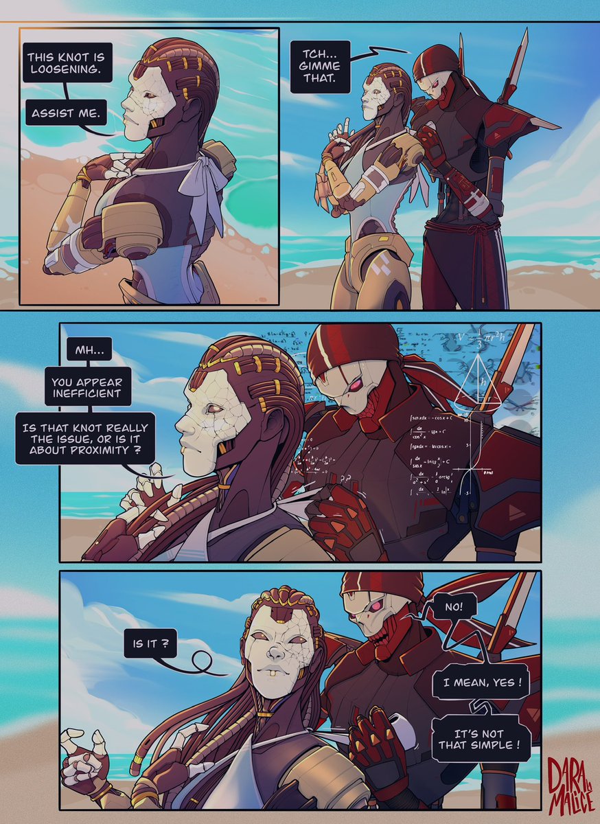 DaraLaMalice's tweet image. Another great community work hosted by Nighte ! 

Of course, I couldn’t miss an opportunity to draw our fav simulacra in swimsuits 🌞 
#ApexSwimSuitEdition #ApexLegends