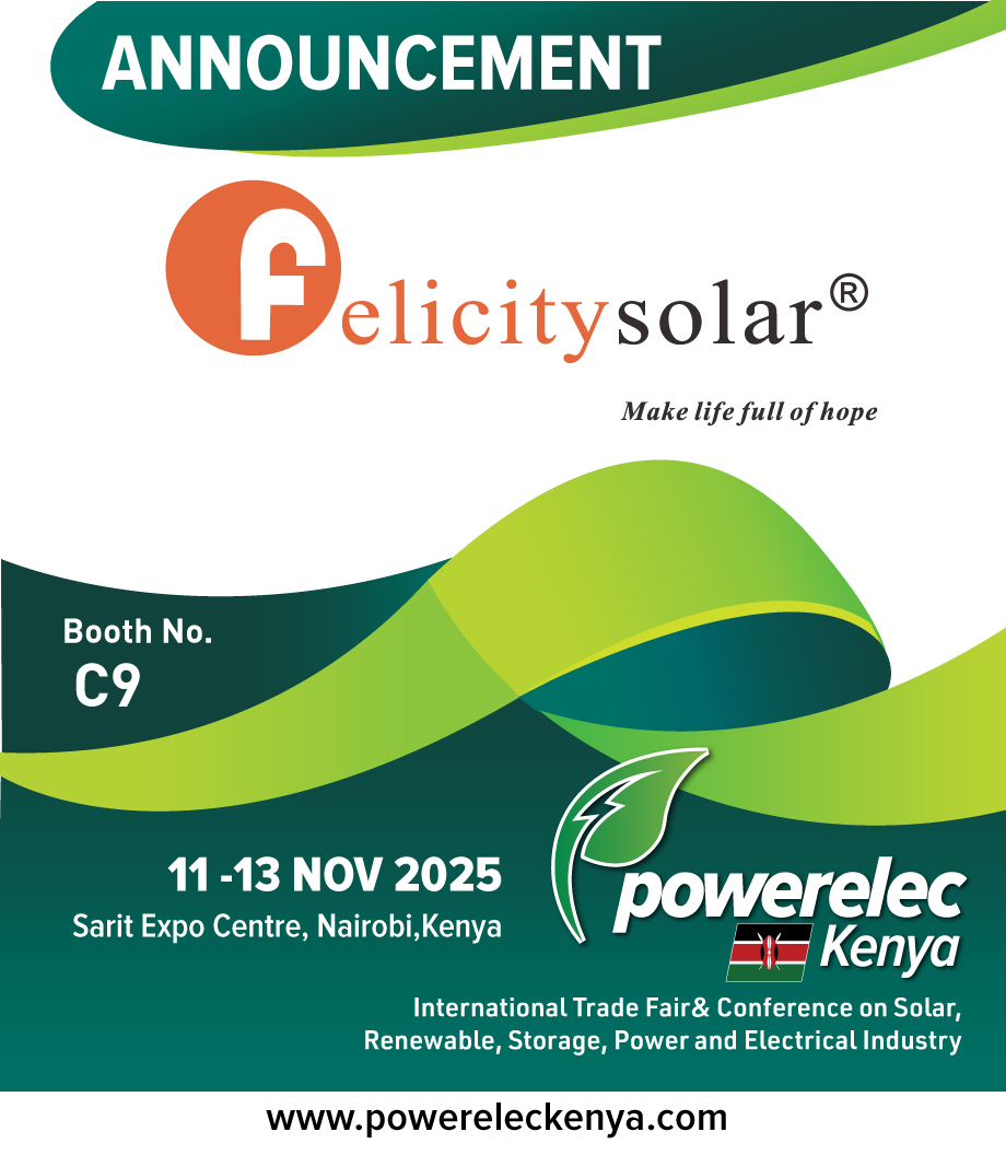 PowerelecK's tweet photo. We are glad to welcome Felicity Solar at POWERELEC KENYA 2025 – the leading international trade fair &amp; conference on Solar, Renewable, Storage, Power and Electrical Industry in East Africa. https://t.co/JTZ5tRR0dL