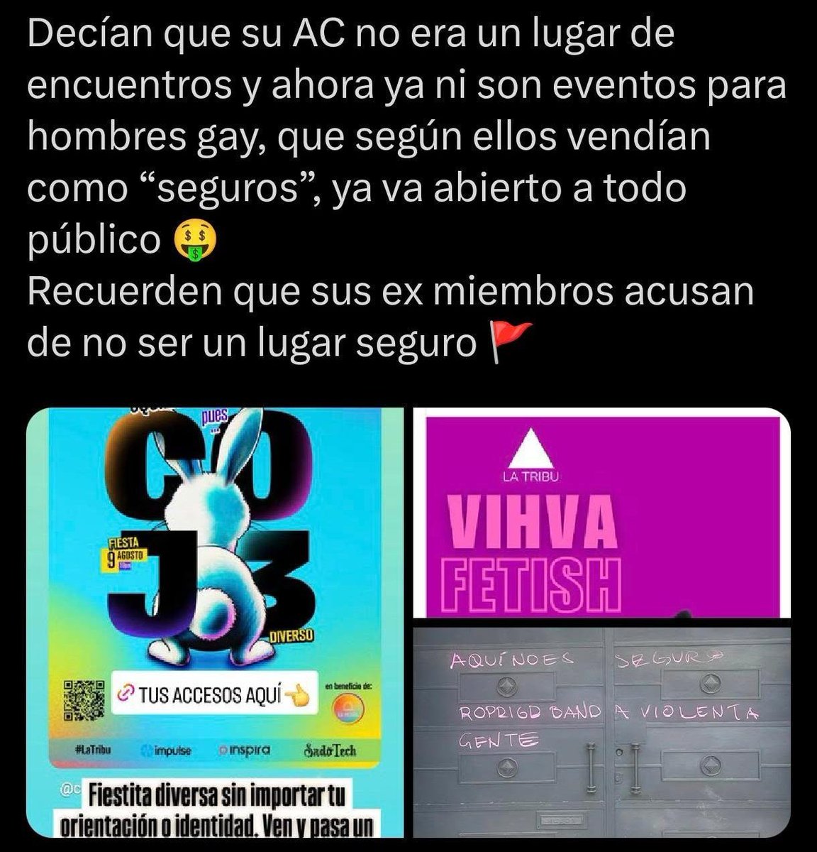 ¡Qué no les cuenten! 🙊 Vengan a #C0G3dicwrso; una fiesta relajada y coqueta 🐰 Y sí, para toda la diversudad... AZI KOMO EZCUCHAZTE 😱

COMPRA TU ENTRADAS RN coje.mx

Las entradas serán donados a beneficio de los programas de nuestra casa 🐰