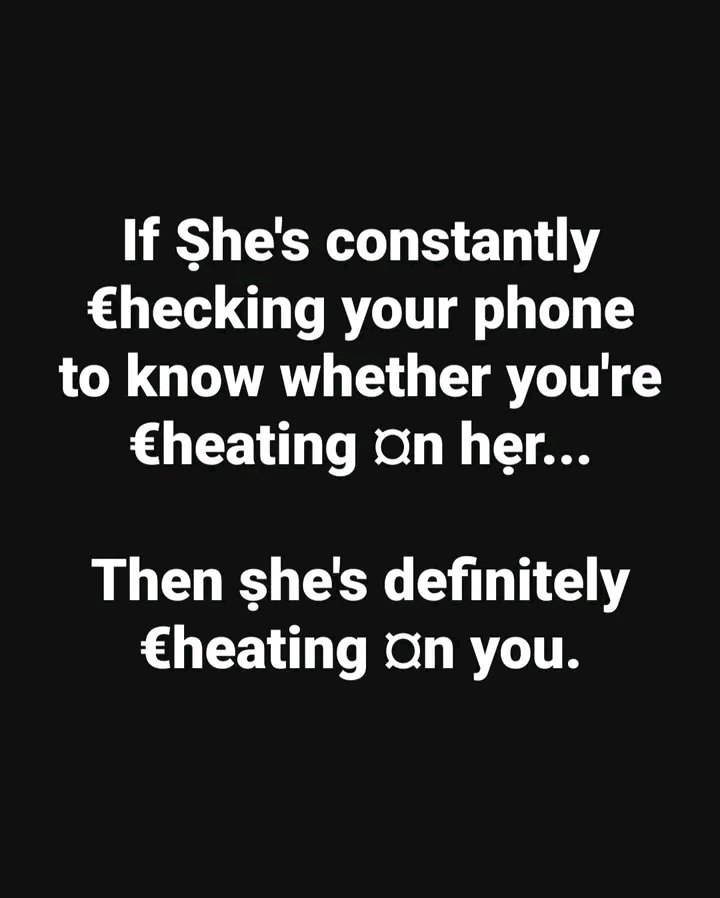 She's cheating