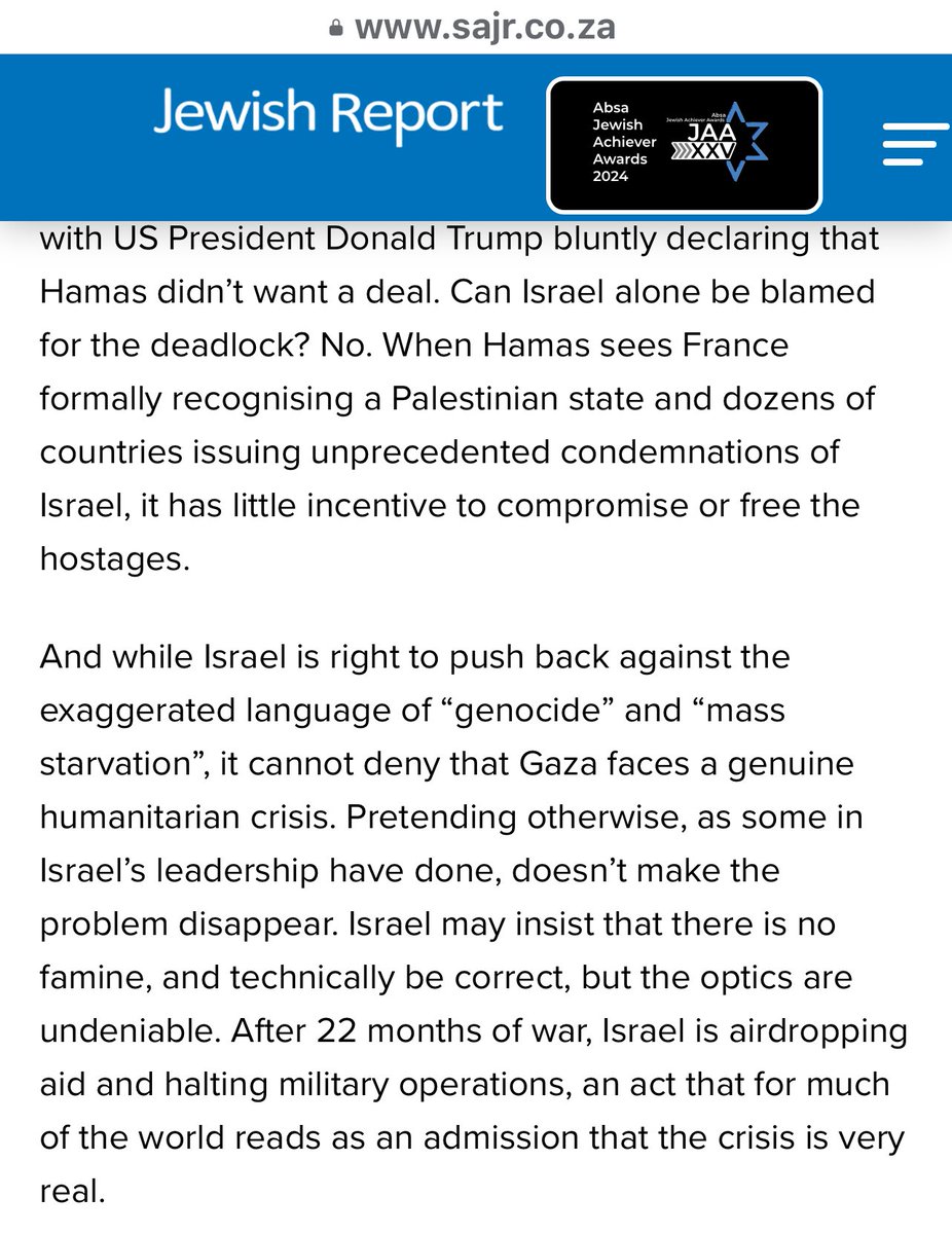 Ayesha Bagus 🇿🇦🇵🇸🇨🇩🇸🇩 (@ayesha_bagus) on Twitter photo Words can be crimes too.
SAJR still denies it’s a genocide even after <a href="/btselem/">B'Tselem בצלם بتسيلم</a>, UN experts, and the ICJ all point to it.
Silence is complicity. Denial is propaganda. Words can be crimes too.
SAJR still denies it’s a genocide even after <a href="/btselem/">B'Tselem בצלם بتسيلم</a>, UN experts, and the ICJ all point to it.
Silence is complicity. Denial is propaganda.