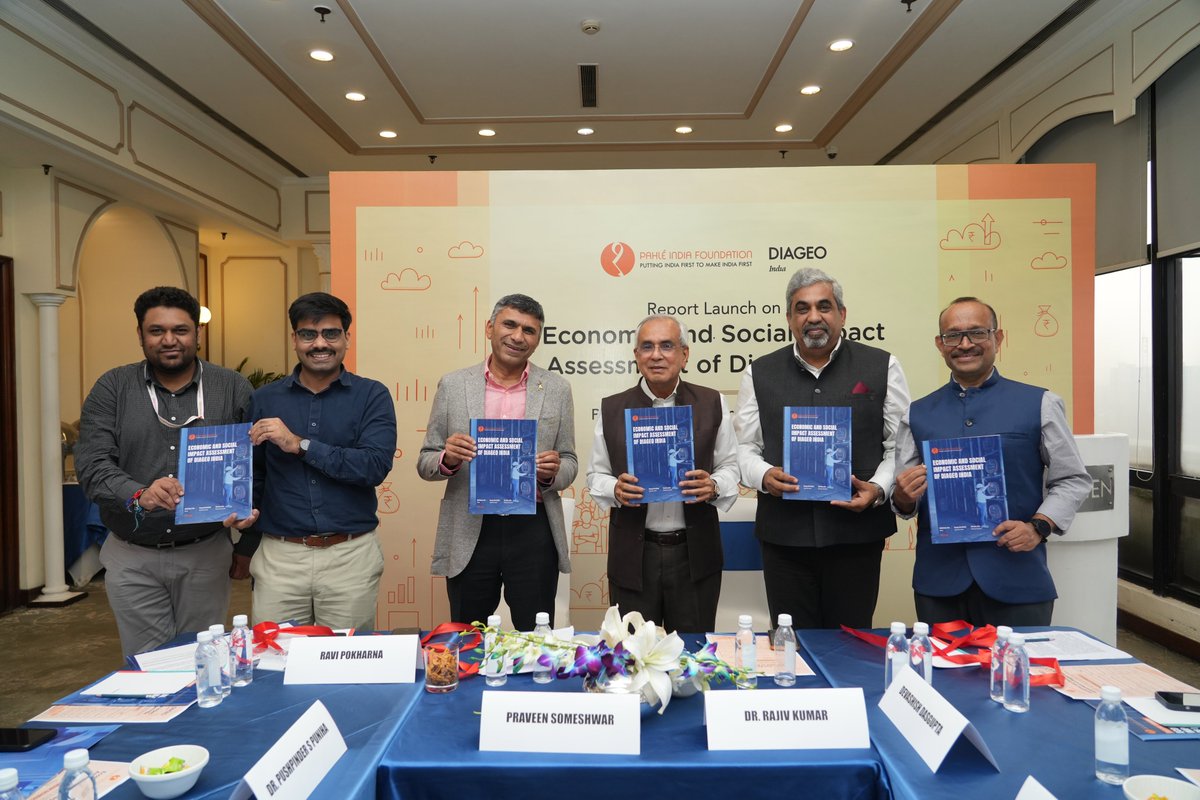 <a href="/PahleIndia/">Pahlé India Foundation</a> new report on the "Economic and Social Impact Assessment of Diageo India" reveals that the company:
• Adds ₹49,000 crore value to the Indian economy
• Supports nearly 6.5 lakh jobs
• Drives extensive forward and backward linkages across sectors like agriculture,