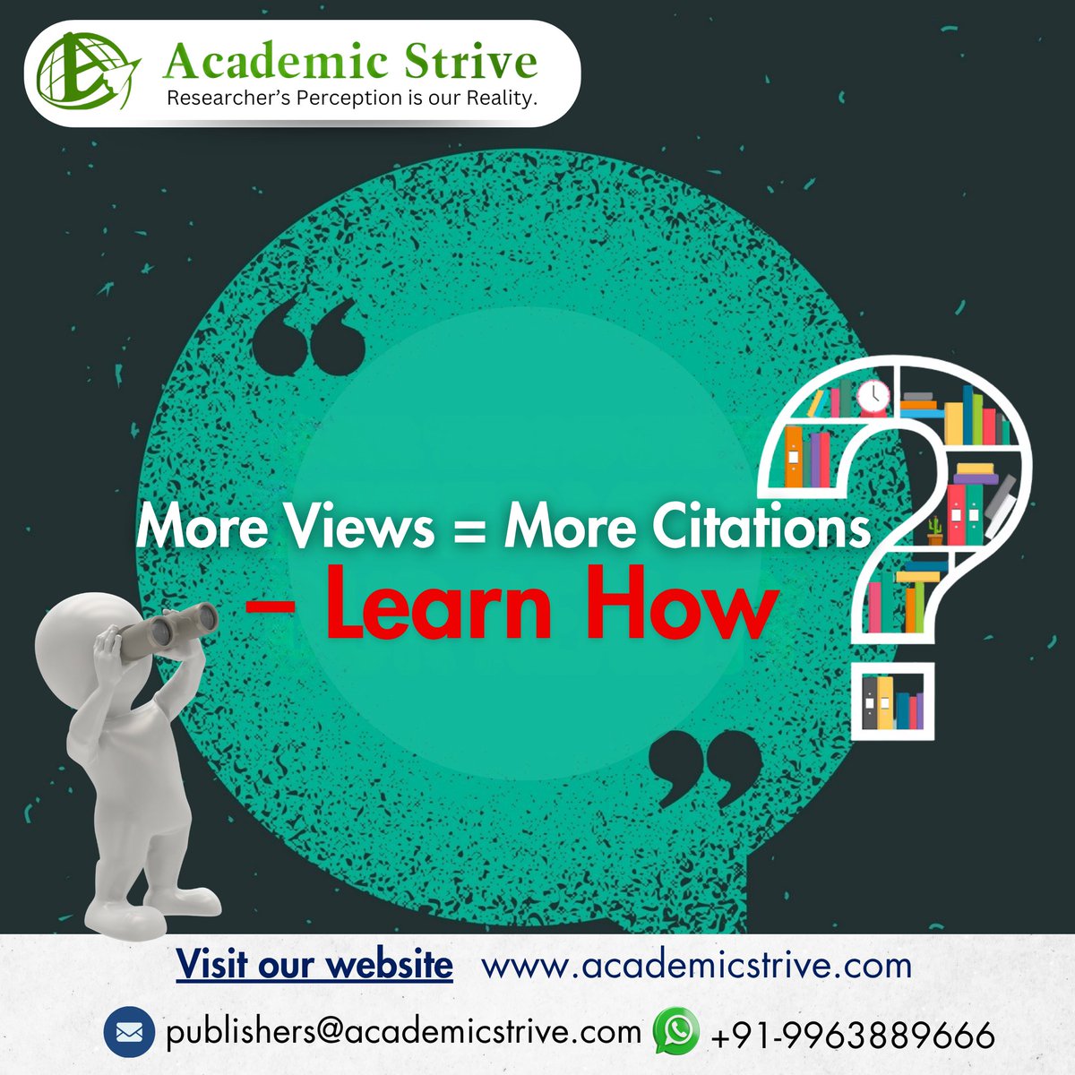 More Views = More Citations📚
Want your research to reach more readers and get cited? Start by optimizing visibility.
✅ Use SEO
✅ Share smartly
✅ Go Open Access
Let’s get your work noticed.
🔗 Learn more with #AcademicStrive
Hashtags:
#ResearchPublishing #GetCited #OpenAccess