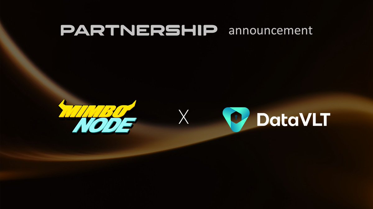 🙌 MIMBO Node x DataVLT Partnership 🙌

We’re excited to team up with [DataVLT (x.com/datavltai)] the first intelligent hub platform fusing Web3 and AI to power autonomous, evolving IoT ecosystems.

🚀 By integrating DataVLT’s neural evolution tech with Mimbo’s real-time