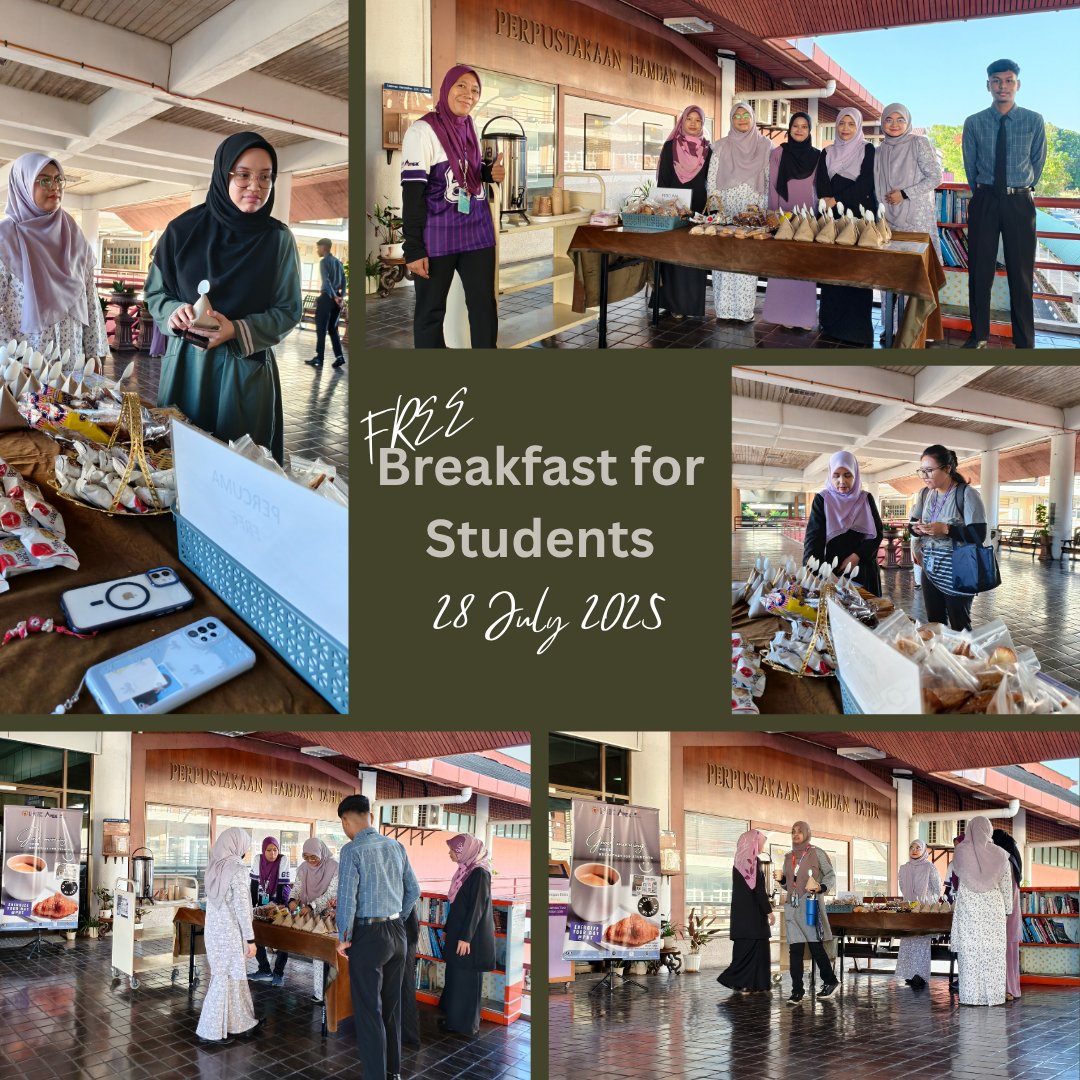 ENERGIZE YOUR DAY @PHT. Free Food For Students 
“We Care, We Share” Date  :  28th  July  2025 (Monday) #perpustakaanhamdantahir 
#usmlibraries 
#SDG2ZeroHunger 
#usm_sdg2 
#usm_sdg3  
#usm_sdg10 
#usm_sdg16