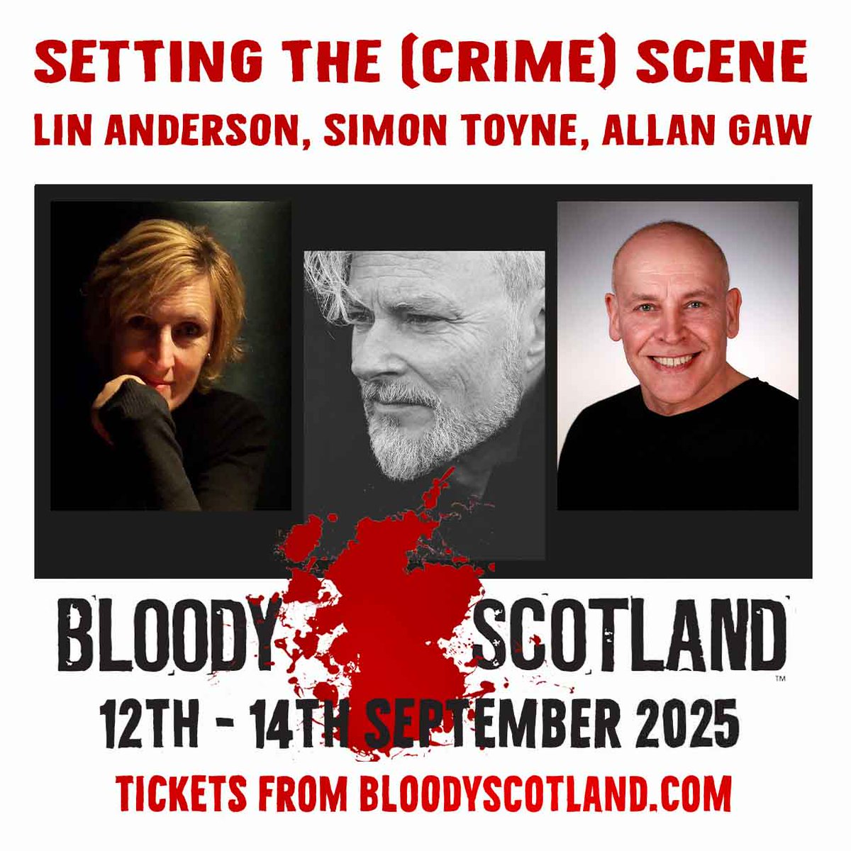 Lin Anderson is opening the Bloody Scotland festival this year on the Friday afternoon with a SETTING THE (CRIME) SCENE event with Simon Toyne and Allan Gaw, chaired by the wonderful Professor James Grieve.
Info &amp; tickets: bit.ly/3IpzG1l
#BloodyScotland #CrimeFiction
