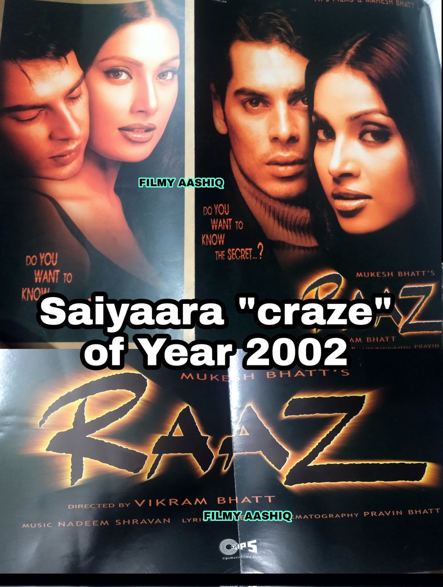 Just like 2025 became"Saiyaara" year with its unexpected super success.....

Same in 2002 it was "Raaz" which surprised everyone with its super success and Music became chartbuster and was biggest plus point.... 

#Raaz #Saiyaara